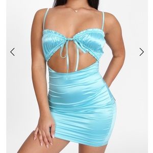 Klassy Blue Satin Doll Dress